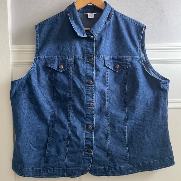 Alia Jackets & Blazers - Vintage Alia Plus denim vest-Size 24W